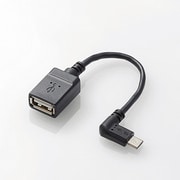 タブレット用OTGケーブル L字 microB-Aメス変換 USB2.0 ブラック 0.1m TB-MAEMCBL010BK