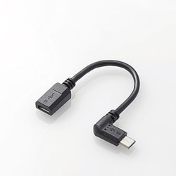 TB-MBFMBL01BK [タブレット用変換アダプタ L字 2A出力 microBメス-microBオス USB2.0 充電通信対応 ブラック 0.1m]