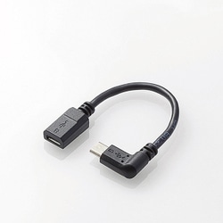 TB-MBFMBR01BK [タブレット用変換アダプタ 逆L字 2A出力 microBメス-microBオス USB2.0 充電通信対応 ブラック 0.1m]