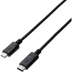 USB2.0ケーブル C-microBタイプ 認証品 3A出力 0.5m ブラック U2C-CMB05NBK