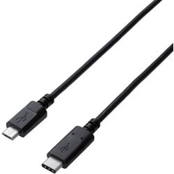 USB2.0ケーブル C-microBタイプ 認証品 3A出力 1.0m ブラック U2C-CMB10NBK