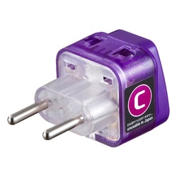 海外電源変換アダプタ エレプラグW-C ヨーロッパ全域 TR-AD14