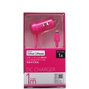 iPhone用 Lightningコネクタ 車載用充電器 1A出力 1m 充電器 ピンク DC-L01-3P