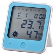 インフルエンザ熱中症注意機能付き 温湿度計 青 TEM-300-A
