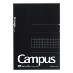 キャンパスツインリングノート A5（210×148mm） 5mm方眼罫 70枚 カットオフタイプ ブラック レ-M747S5-D