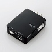 モバイルUSBタップ コンパクトタイプ USBメス×2 ブラック MOT-U03-2122BK