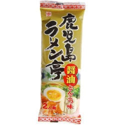 鹿児島ラーメン亭 醤油とんこつ 2人前スープ付 159g [棒状即席麺]