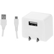 キューブAC-USB1ポート2.1A MicroBケーブル付 ホワイト GH-ACMBB-WH