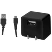 キューブAC-USB1ポート2.1A MicroBケーブル付 ブラック GH-ACMBB-BK