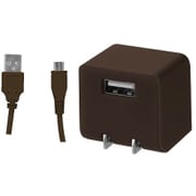 キューブAC-USB1ポート2.1A MicroBケーブル付 ブラウン GH-ACMBB-BR