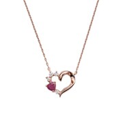 ルビー/ダイヤモンドネックレス(K10PG ルビー/D0.04ct) 0002111383
