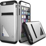 iPhone6S Plus 対応 Mighty Card Defense カードケース 搭載 プラスチック+TPU ハードケース ライトシルバー