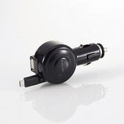 シガーチャージャー microB リール65cm+USBポート 2.4A ブラック MPA-CCM03BK