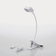 LEDデスクライト クリップタイプ USB+AC対応 スポット配光 ホワイト LEC-C02NWH