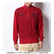 785700 ハーフジップセーター L RD レッド