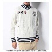 785703 裏蓄熱ジップアップセーター L OWT オフホワイト