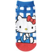 靴下 ハローキティ チェック レディース 約22.0～24.0cm BL×RD