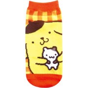 靴下 ポムプリン チェック レディース 約22.0~24.0cm OR