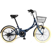 折りたたみ自転車 20型 6段変速 SEEN206 前カゴ付 保険付 ブルー コールマン SEEN206 保険付 BL 3336
