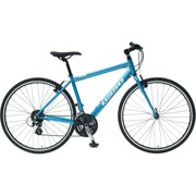 700C アルミフラットバークロスバイク 420mm 700×28C 外装24段変速 ブルー VISION 4.5-420