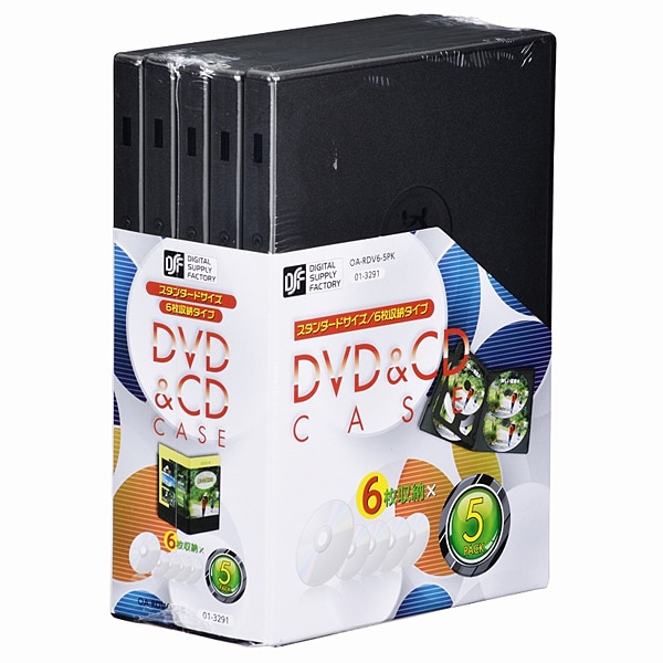 OA-RDV6-5PK [DVD＆CDケース 6枚収納×5個]