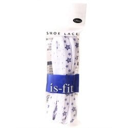 is-fit シューレース AP-9 プリントスター 白/紺/銀 120cm 2本入り [靴紐]