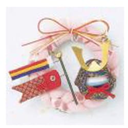 ちりめんリース 端午の節句 桃 LH-5