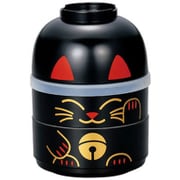 こけし二段弁当 まねきねこ 黒 52678