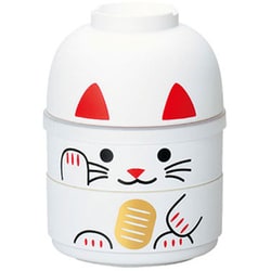 こけし二段弁当 まねきねこ 白 52677