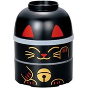 大こけし二段弁当 まねきねこ 黒 52680