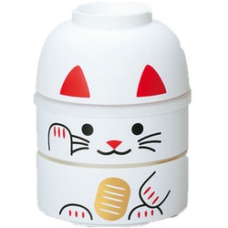 大こけし二段弁当 まねきねこ 白 52679