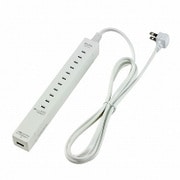 スリムタップ5個口1.5m USB WL-USB5015B(W)