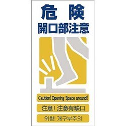 1146-1113-10 [GCE‐10 4ヶ国語入り安全標識 危険開口部注意]