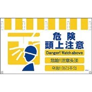 1146-8500-07 [NTW4L-7 4ヶ国語入りタンカン標識ワイド 危険頭上注意]