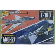 HL432 [1/72スケール ベトナム戦争 アメリカ軍 F-100 スーパーセイバー ＆ 北ベトナム軍 ミグ21 バリューパック]