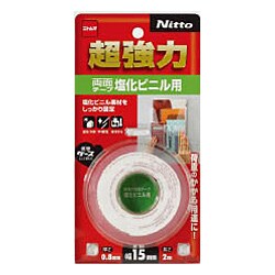 超強力両面テープ 塩化ビニル用 15mm×2m ホワイト T4580