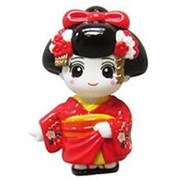 日本のおみやげマグネット 舞妓 赤