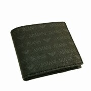 ARMANI JEANS 06V2G J4 2つ折りコインケース NERO PVC
