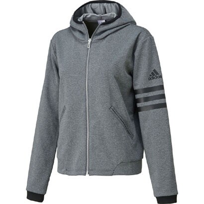 BPZ39-S94616-J/M [adidas24/7 杢フード付ジャージパーカー レディース Mサイズ ダークグレイヘザー]