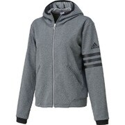 BPZ39-S94616-J/L [adidas24/7 杢フード付ジャージパーカー レディース Lサイズ ダークグレイヘザー]