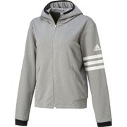 BPZ39-S94617-J/S [adidas24/7 杢フード付ジャージパーカー レディース Sサイズ ミディアムグレイヘザー]
