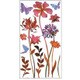 ラメ入りウォールステッカー FLOWER RED グリッター PLK151