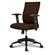 コンパクトメッシュチェア 肘付き ブラウン RWC-10AX-BR
