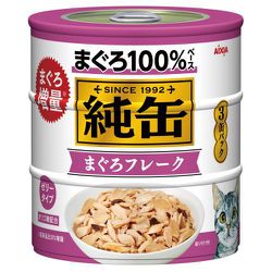 まとめ買い）アイシア 純缶 ささみ入りまぐろ 125g×3P 猫用缶詰