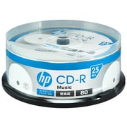 音楽用CD-R 25P スピンドルケース インクジェットプリンター対応ホワイトワイドレーベル 1-32倍速 CDRA80CHPW25PA