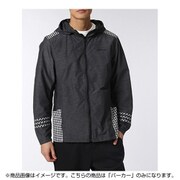 BIO22-AP4456-J/O [HM マテリアルミックス ジップパーカー メンズ Oサイズ ブラック]