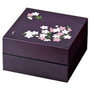 お重・お弁当箱 ランチボックス 宇野千代 オードブル重 2段 あけぼの桜 紫