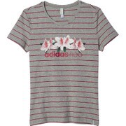 BHR74 AK1334 [STR フローラルグラフィックTシャツ W J/L ミディアムグレイヘザー/ボールドピンク]