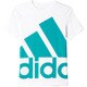 JOZ61 AK2008 [KIDS Boys エッセンシャルズ スーパービッグロゴ Tシャツ J120 ホワイト/イーキューティーグリーン S16]