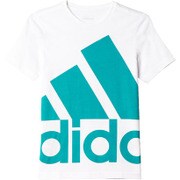 JOZ61 AK2008 [KIDS Boys エッセンシャルズ スーパービッグロゴ Tシャツ J150 ホワイト/イーキューティーグリーン S16]